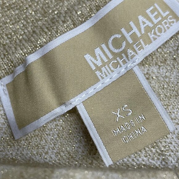 Michael Kors Women’s Short-Sleeve Zip Collar Dress – Gold – Size XS - Picture 6 of 9